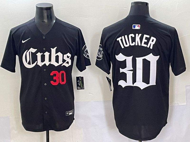 Men 2025 Chicago Cubs #30 Tucker Black Five generations Joint Name Nike MLB Jersey style 4->chicago cubs->MLB Jersey